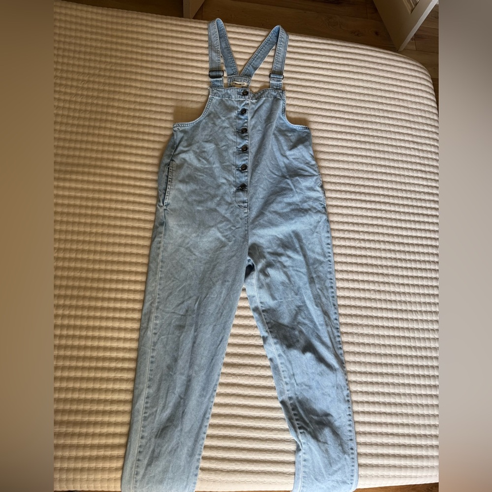 Billabong Light Blue Denim Button-Front Women's Overalls